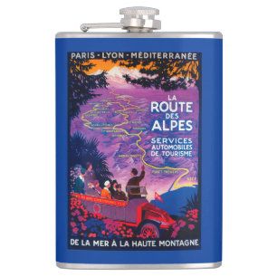 La Route Des Alpes Vintage PosterEurope Hip Flask