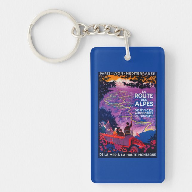 La Route Des Alpes Vintage PosterEurope Key Ring (Front)