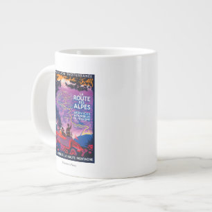 La Route Des Alpes Vintage PosterEurope Large Coffee Mug