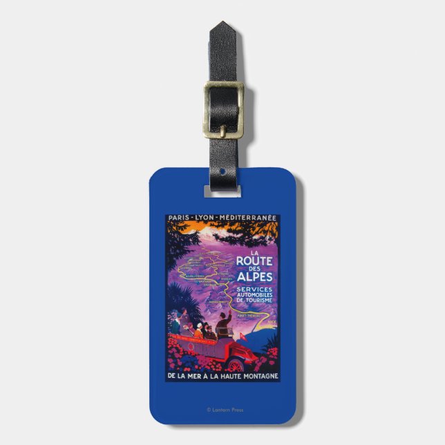 La Route Des Alpes Vintage PosterEurope Luggage Tag (Front Vertical)