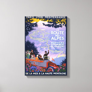 La route des Alpes Vintage Travel Poster Canvas Print