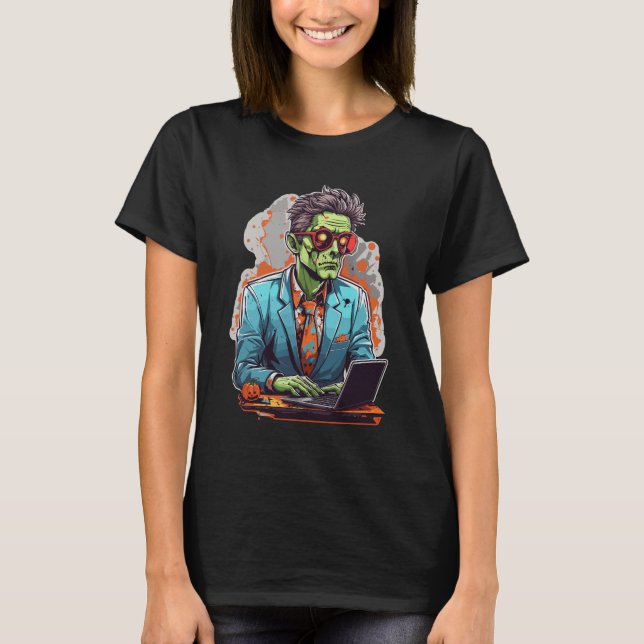 La sala de juntas de Zombie | Halloween T-Shirt (Front)