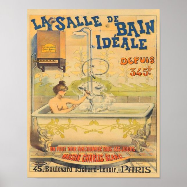 La Salle de Bain Ideale 1900 Art Nouveau Poster (Front)