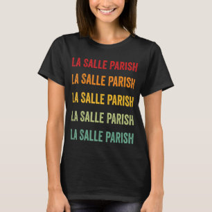 La Salle Parish County Louisiana Rainbow Text Desi T-Shirt