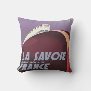 La Savoie Auvergne-Rhône-Alpes travel poster. Cushion