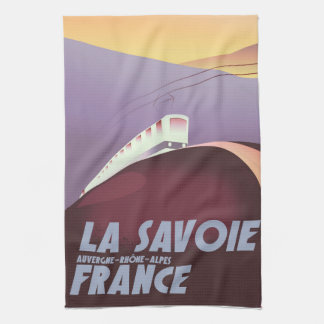 La Savoie Auvergne-Rhône-Alpes travel poster. Tea Towel