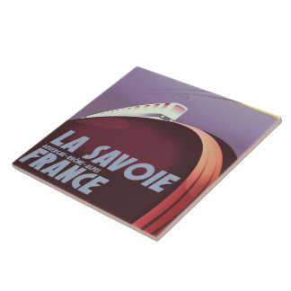 La Savoie Auvergne-Rhône-Alpes travel poster. Tile