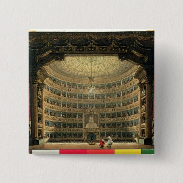 La Scala, Milan, during a performance 15 Cm Square Badge (Front)