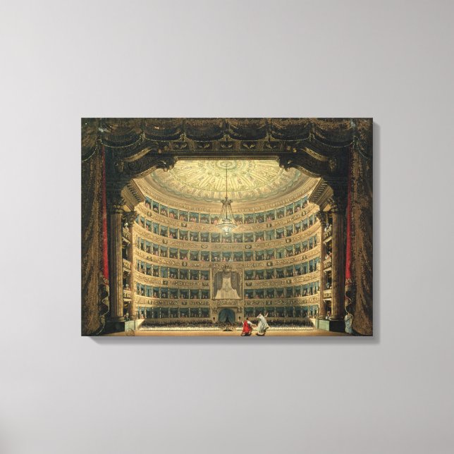 La Scala, Milan, during a performance Canvas Print (Front)
