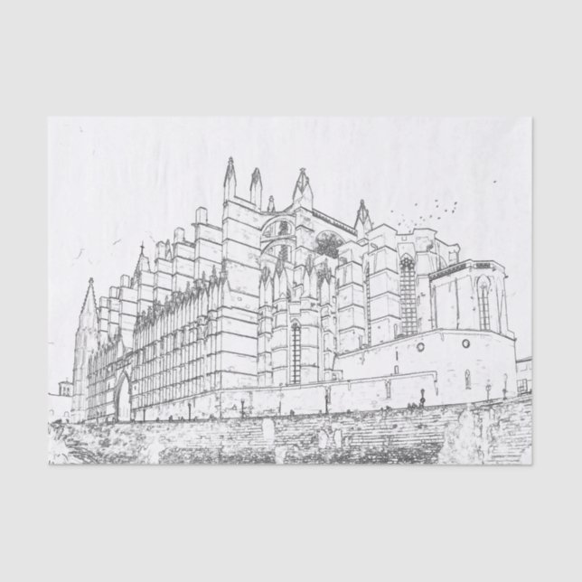 La Seu, the Cathedral of Palma de Mallorca - Spain Tissue Paper (Front)