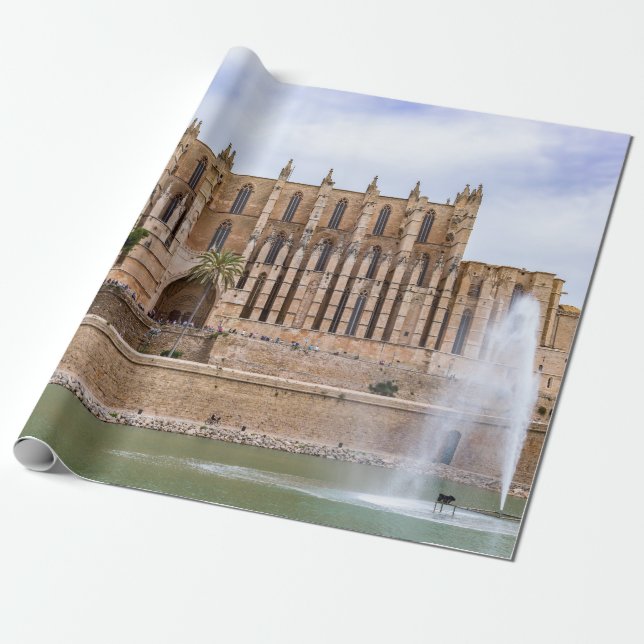 La Seu, the Cathedral of Palma de Mallorca - Spain Wrapping Paper (Unrolled)