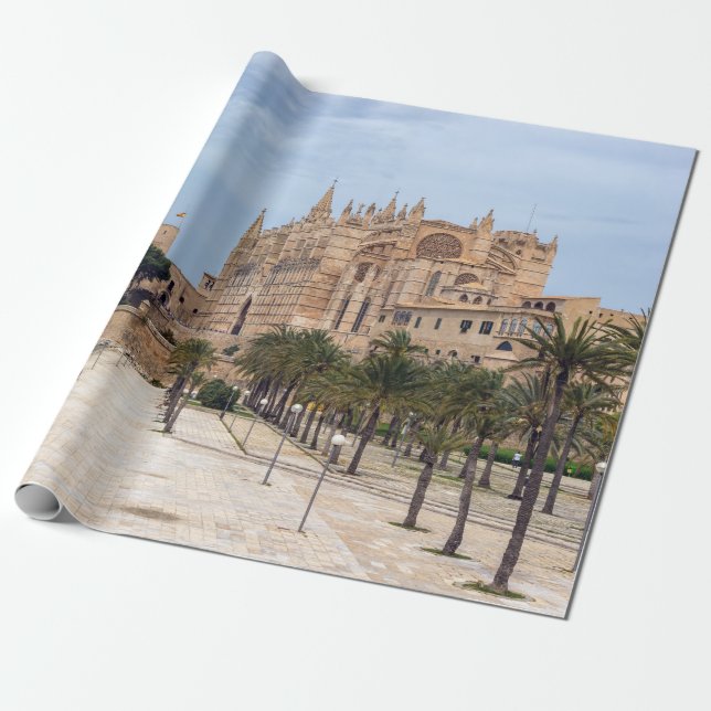 La Seu, the Cathedral of Palma de Mallorca - Spain Wrapping Paper (Unrolled)