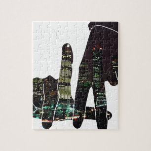 LA skyline hands Jigsaw Puzzle
