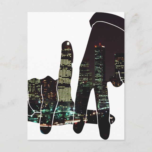 LA skyline hands Postcard (Front)