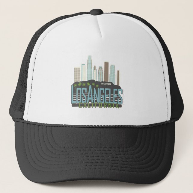 LA Skyline Vintage Trucker Hat (Front)