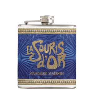 La Souris d’Or Sapphire Blue Hip Flask