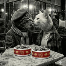 La Souris d'Or_Ruby Enamel Personalised Cat Bowl
