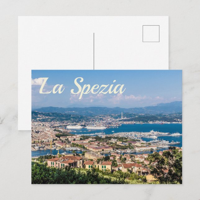La Spezia Cinque Terre Liguria Italy Panorama gift Holiday Postcard (Front/Back)