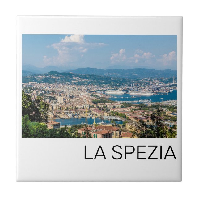 La Spezia Cityscape Liguria Italy Holiday Souvenir Tile (Front)