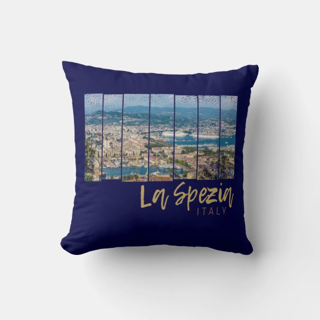 La Spezia Liguria Italy Vintage Souvenir Cushion (Front)