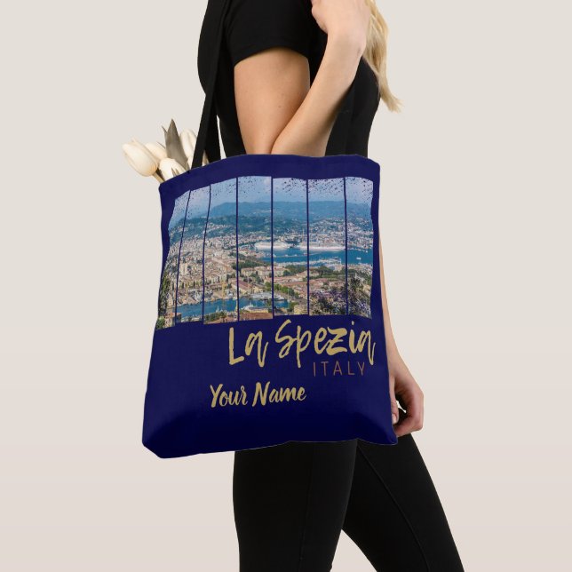 La Spezia Liguria Italy Vintage Souvenir Tote Bag (Close Up)