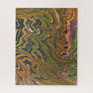 La Strada 2 Green and Gold Abstract Puzzle