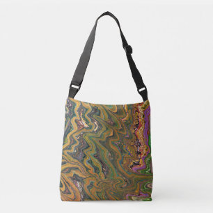 La Strada 2 Green and Gold Abstract Tote Bag