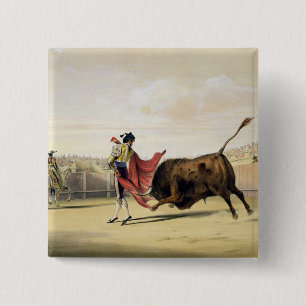La Suerte de la Capa, 1865 (colour litho) 15 Cm Square Badge
