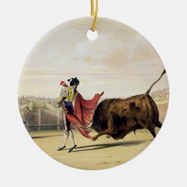 La Suerte de la Capa, 1865 (colour litho) Ceramic Tree Decoration (Front)