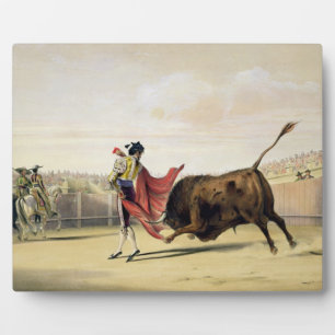 La Suerte de la Capa, 1865 (colour litho) Plaque
