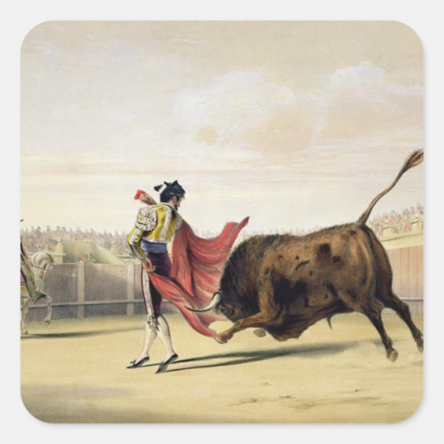 La Suerte de la Capa, 1865 (colour litho) Square Sticker (Front)