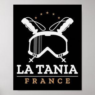 La Tania France Ski Resort Vintage Skiing Snowboar Poster