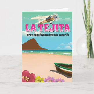 La Tejita Tenerife beach travel poster Holiday Card