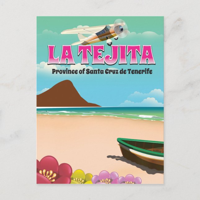 La Tejita Tenerife beach travel poster Postcard (Front)