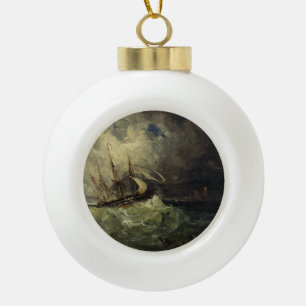 La Tempête – Félix Ziem Ceramic Ball Christmas Ornament