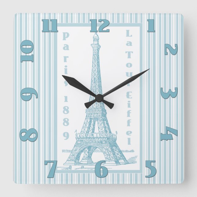 La Tour Eiffel 1889 Square Wall Clock (Front)
