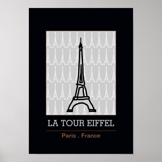 La Tour Eiffel / black and white Poster (Front)