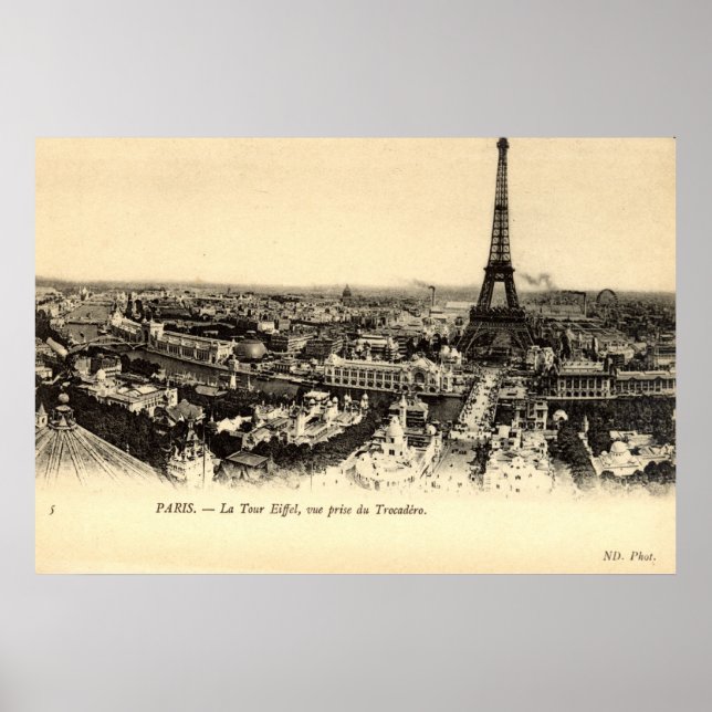 La Tour Eiffel, Paris France c1910 Vintage Poster (Front)