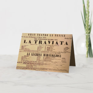 La Traviata World Premiere Poster (1853) Card