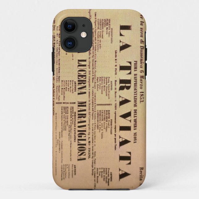 La Traviata World Premiere Poster (1853) Case-Mate iPhone Case (Back)