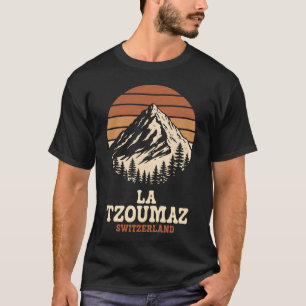 La Tzoumaz Switzerland Ski T-Shirt Retro Alpine