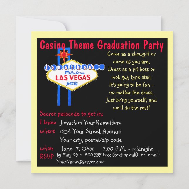 La Vegas Graduation Parties Invitation (Front)