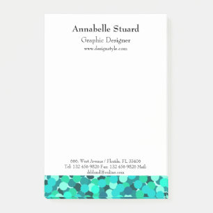 La Vegas Teal Glitzy Bling Teal Post-it Notes