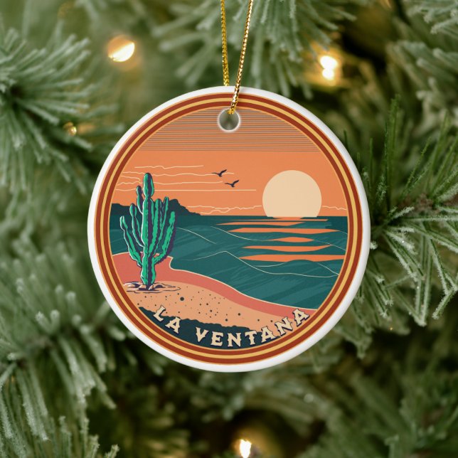 La Ventana Beach Baja Mexico Christmas beach Ceramic Tree Decoration (Tree)