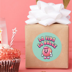 La Vida es Dulce Concha Rosa Pan Dulce Shirt Classic Round Sticker