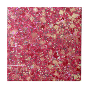 La Vida Magenta Pink Colour Faux Glitter Solid Tile