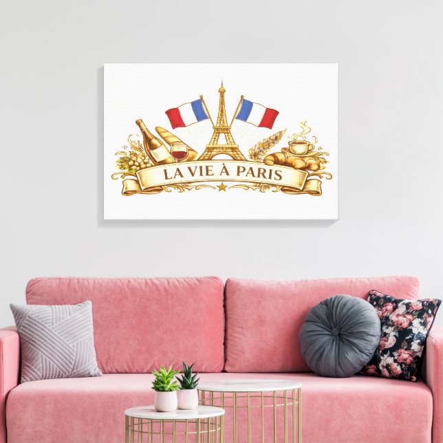 La vie à Paris Canvas Print (Insitu(LivingRoom))