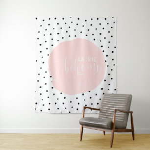 LA VIE BOHEME- Typography Polka Dot Dots Dance Tapestry