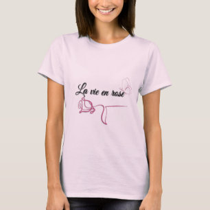 La Vie en Rose Butterfly Line Art Women's T-Shirt