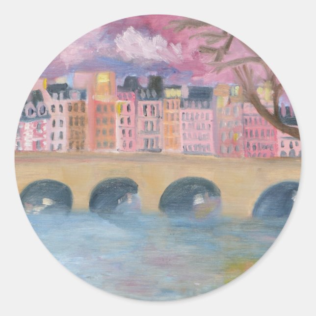 "La Vie en Rose" Classic Round Sticker (Front)